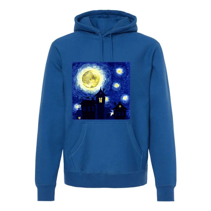 Halloween Nights, Starry Night Painting Premium Hoodie