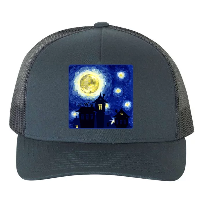 Halloween Nights, Starry Night Painting Yupoong Adult 5-Panel Trucker Hat