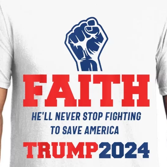 HeLl Never Stop Fighting To Save America Trump 2024 Pajama Set