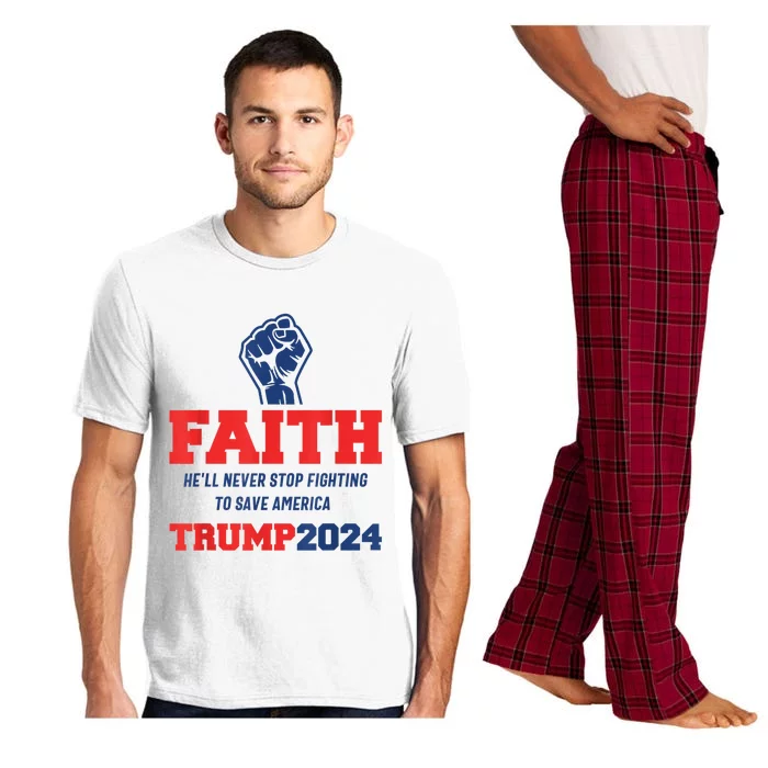 HeLl Never Stop Fighting To Save America Trump 2024 Pajama Set