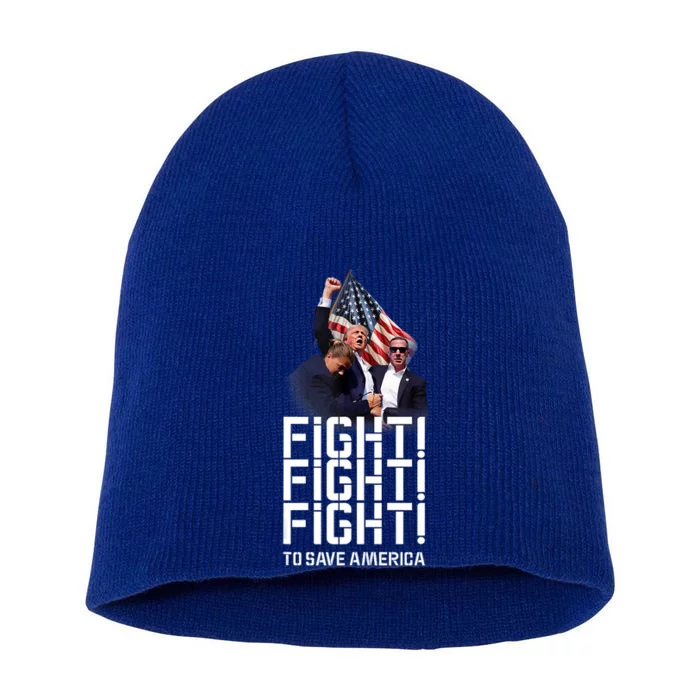 HeLl Never Stop Fight To Save America Trump Campaign 2024 Short Acrylic Beanie