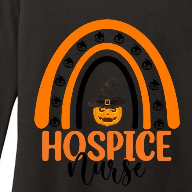 Hospice Nurse Spooky Halloween Pumpkin Rainbow Nursing Gift Womens CVC Long Sleeve Shirt