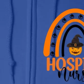 Hospice Nurse Spooky Halloween Pumpkin Rainbow Nursing Gift Full Zip Hoodie