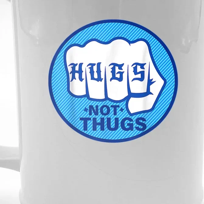 HUGS NOT THUGS Front & Back Beer Stein