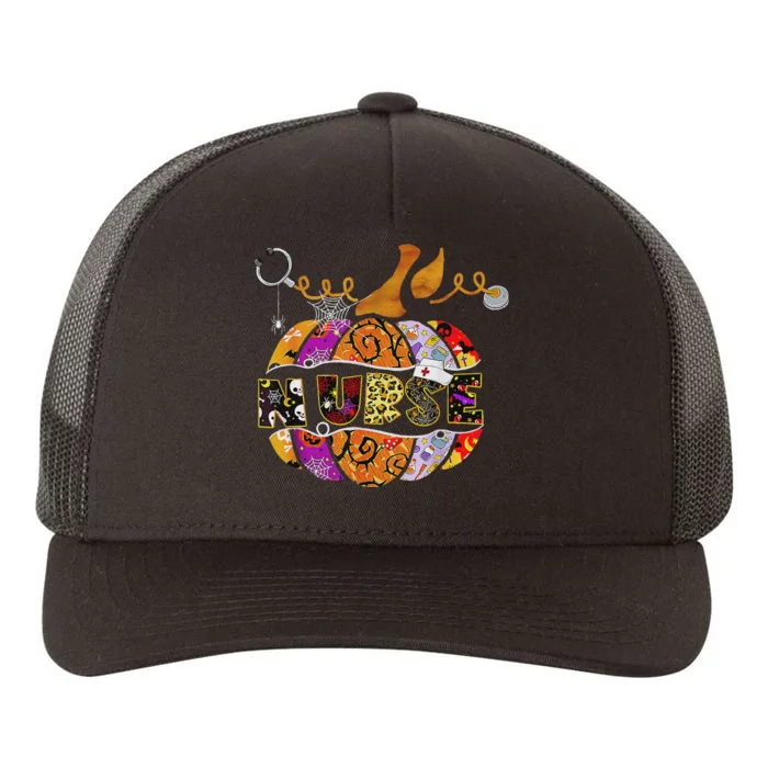 Halloween Nurse Town Pumpkin Patch Yupoong Adult 5-Panel Trucker Hat