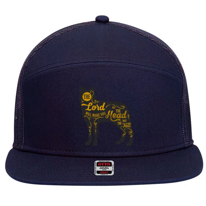 Head Not The Tail 7 Panel Mesh Trucker Snapback Hat