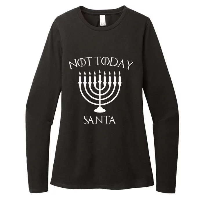 Hanukkah Not Today Santa Jewish Menorah Festival Of Lights Womens CVC Long Sleeve Shirt