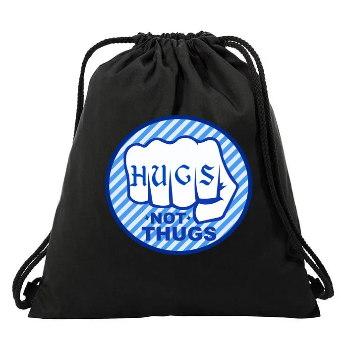 HUGS NOT THUGS Drawstring Bag