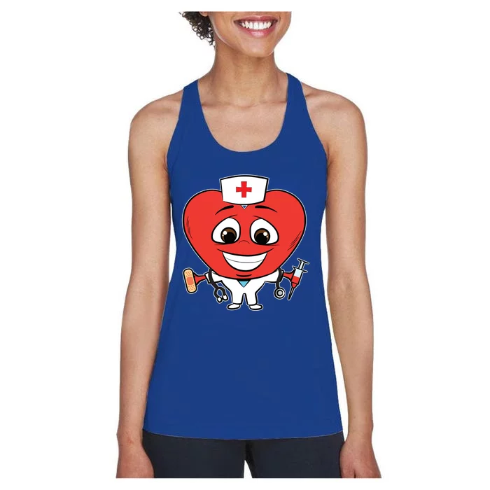 Heart Nurse Valentines Day Cute Rn Lpn Nursing Students Great Gift Women's Racerback Tank