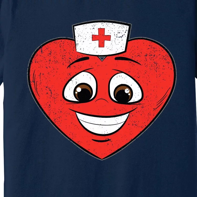 Heart Nurse Valentines Day Cute Rn Lpn Nursing Students Premium T-Shirt