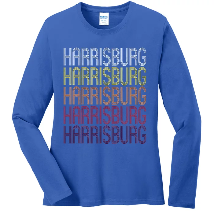 Harrisburg Nc Vintage Style North Carolina Ladies Long Sleeve Shirt