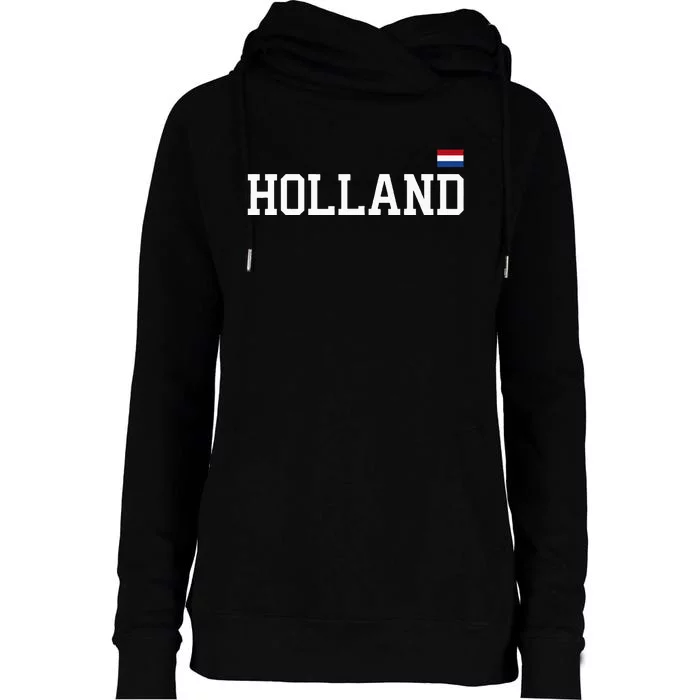 Holland Netherlands Women Dutch Flag Orange Womens Funnel Neck Pullover Hood