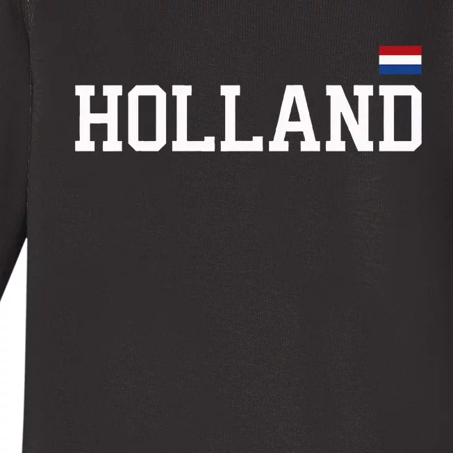 Holland Netherlands Women Dutch Flag Orange Baby Long Sleeve Bodysuit