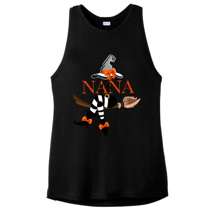 Halloween Nana Witch Spooky Season Ladies Tri-Blend Wicking Tank