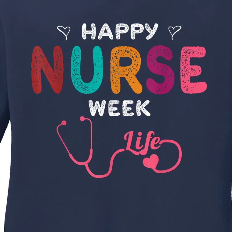 Happy Nurse Week Ladies Long Sleeve Shirt