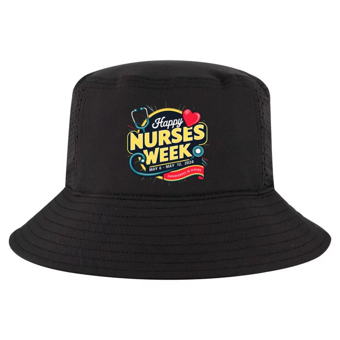 Happy Nurses Week And Day 2024 Superheroes In Scrubs B Cool Comfort Performance Bucket Hat