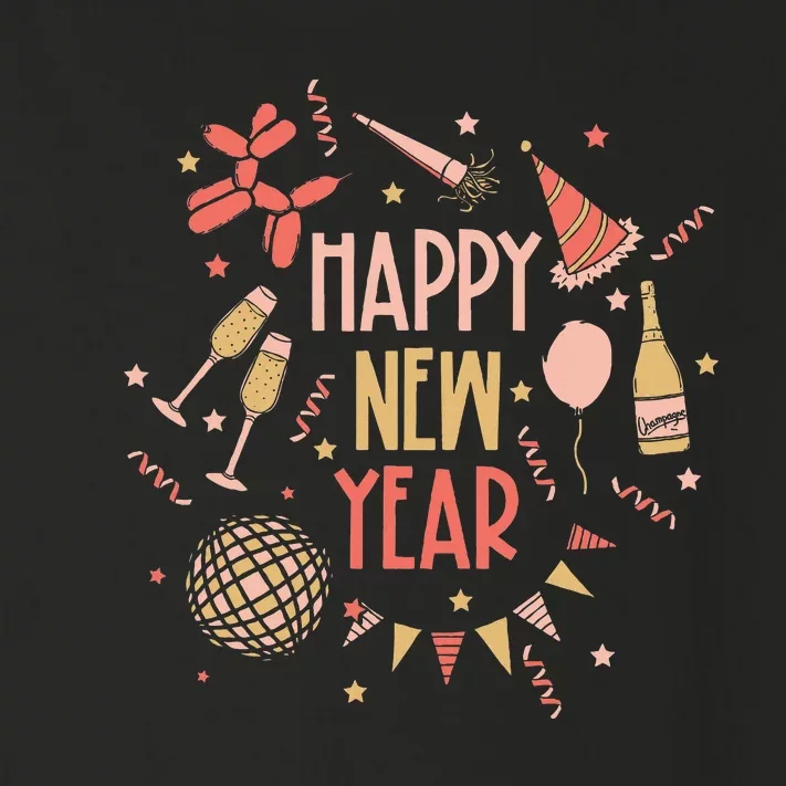 Happy New Year NYE Party 2024 Funny New Years Eve Confetti Toddler Long Sleeve Shirt