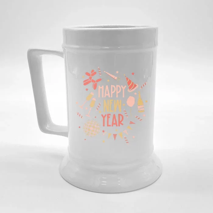 Happy New Year NYE Party 2024 Funny New Years Eve Confetti Front & Back Beer Stein