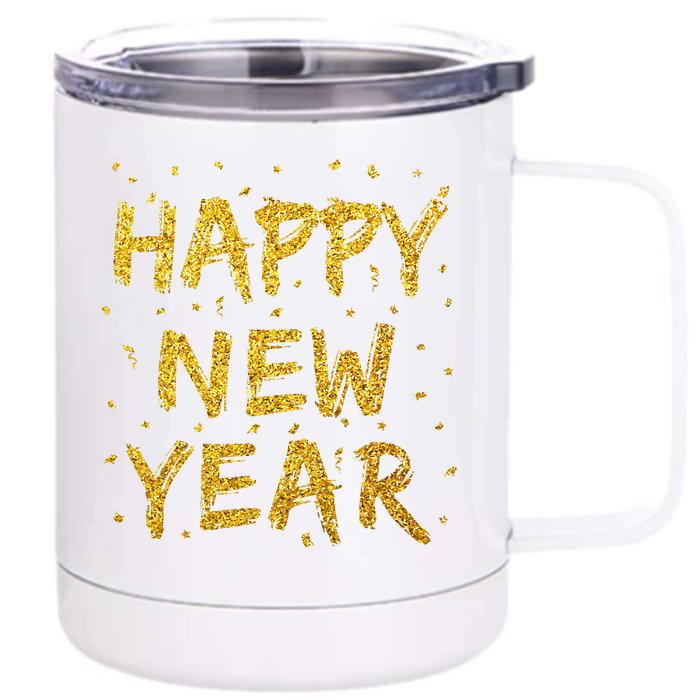 Happy New Year NYE Party 2024 Funny New Years Eve Confetti Front & Back 12oz Stainless Steel Tumbler Cup