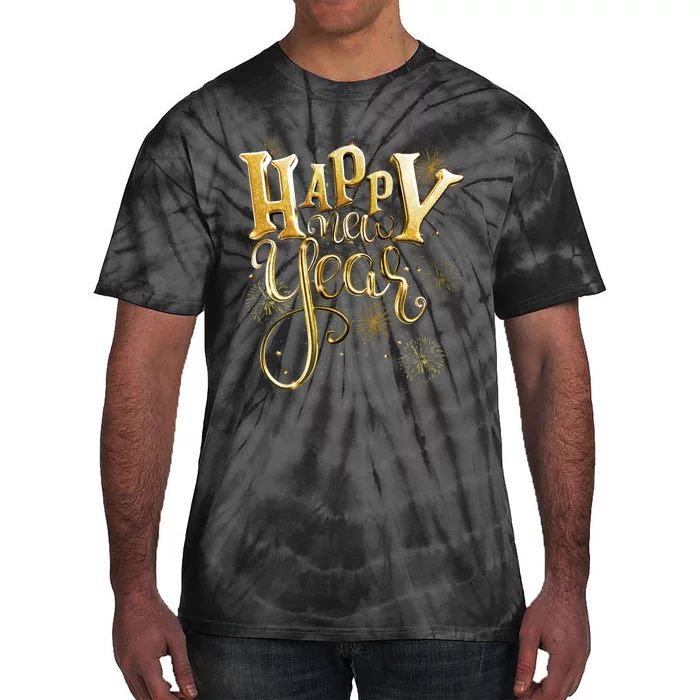 Happy New Year Day Eve Party Fireworks Confetti Costume Tie-Dye T-Shirt