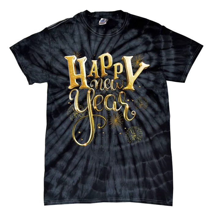 Happy New Year Day Eve Party Fireworks Confetti Costume Tie-Dye T-Shirt