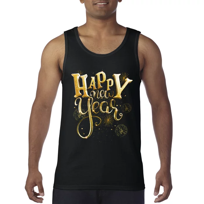 Happy New Year Day Eve Party Fireworks Confetti Costume Tank Top