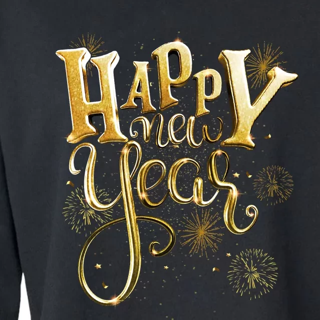 Happy New Year Day Eve Party Fireworks Confetti Costume Cropped Pullover Crew