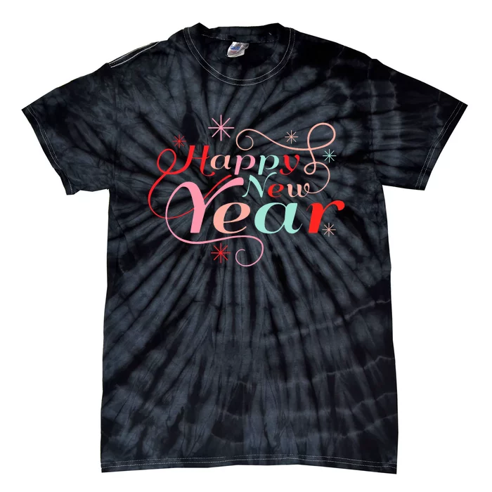 Happy New Year Party Funny New Year's Eve Groovy Tie-Dye T-Shirt