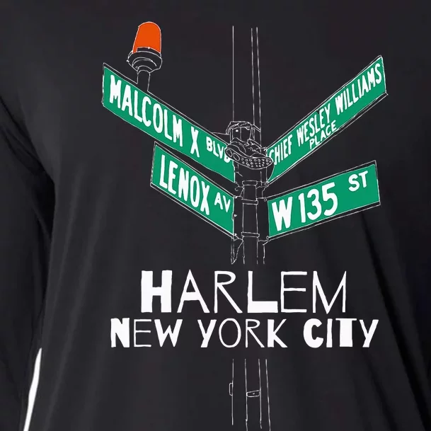 Harlem New York City Street Sign Cooling Performance Long Sleeve Crew