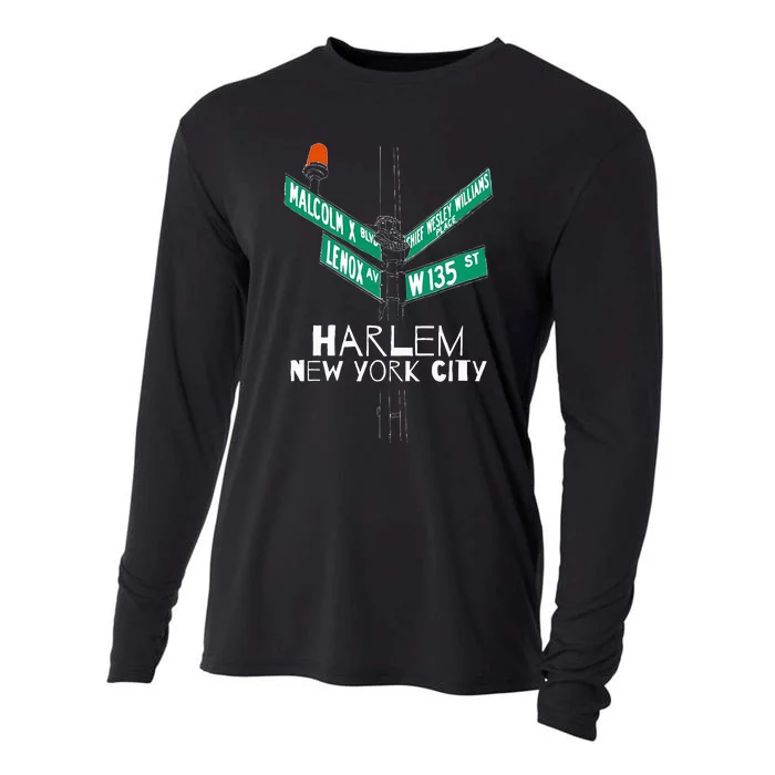 Harlem New York City Street Sign Cooling Performance Long Sleeve Crew