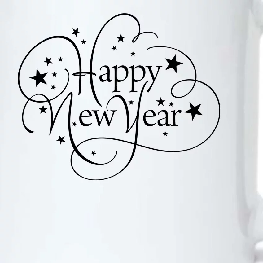 Happy New Years Golden Logo Black Color Changing Mug