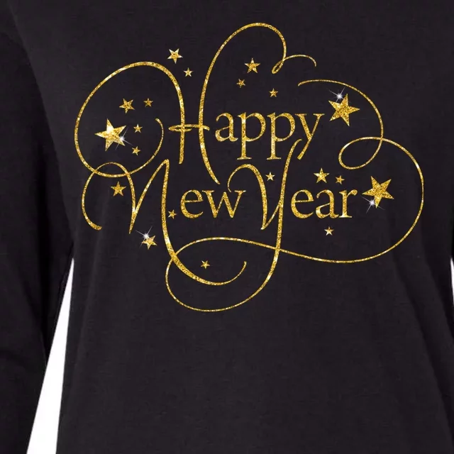 Happy New Years Golden Logo Womens Cotton Relaxed Long Sleeve T-Shirt