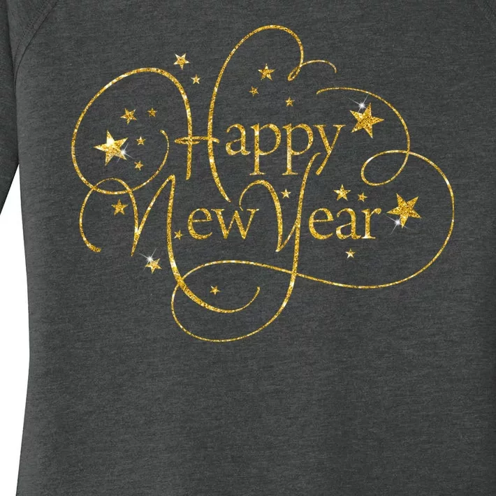 Happy New Years Golden Logo Women's Perfect Tri Tunic Long Sleeve Shirt