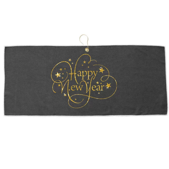 Happy New Years Golden Logo Large Microfiber Waffle Golf Towel