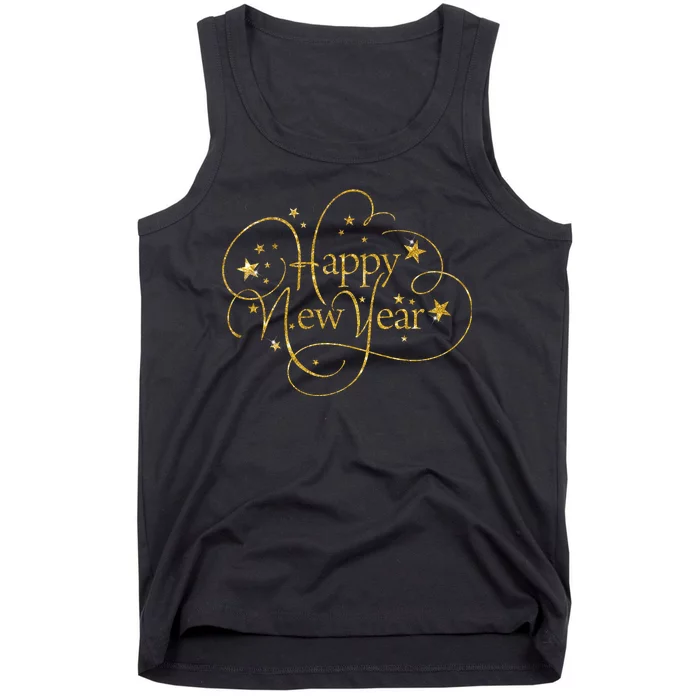 Happy New Years Golden Logo Tank Top