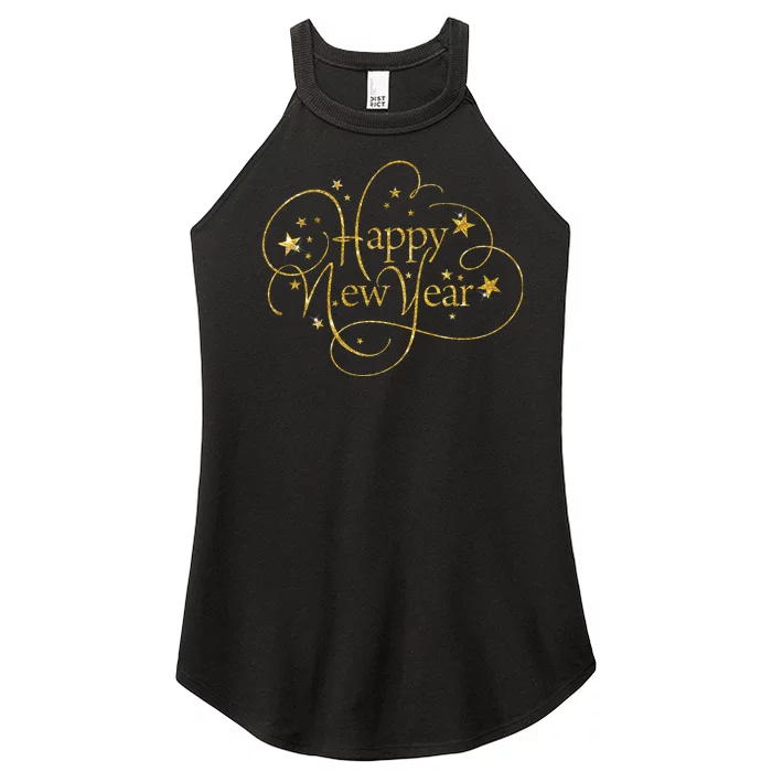 Happy New Years Golden Logo Women’s Perfect Tri Rocker Tank