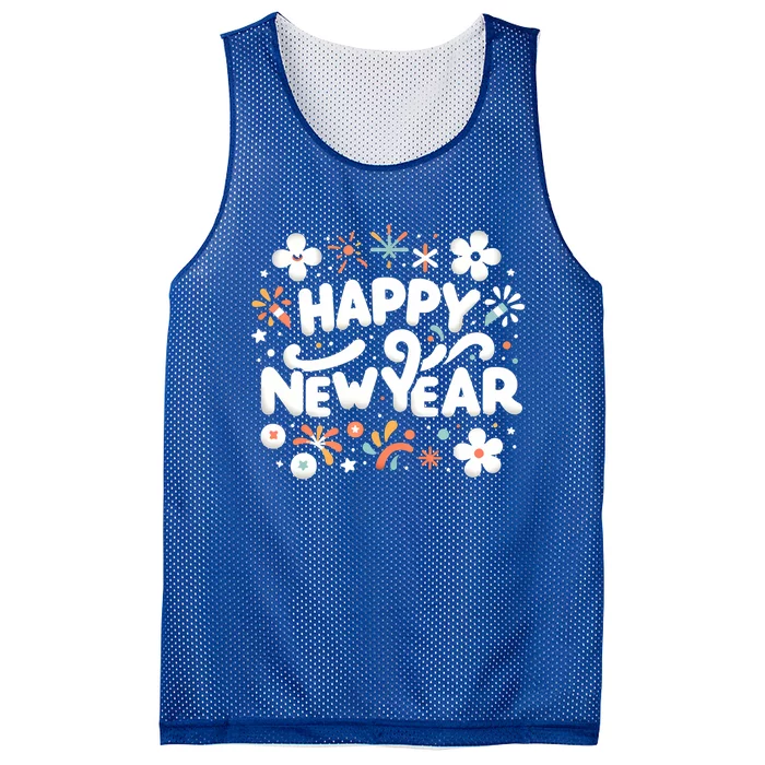 Happy New Year Friends Family Countdown Christmas Nye Party Funny Gift Mesh Reversible Basketball Jersey Tank