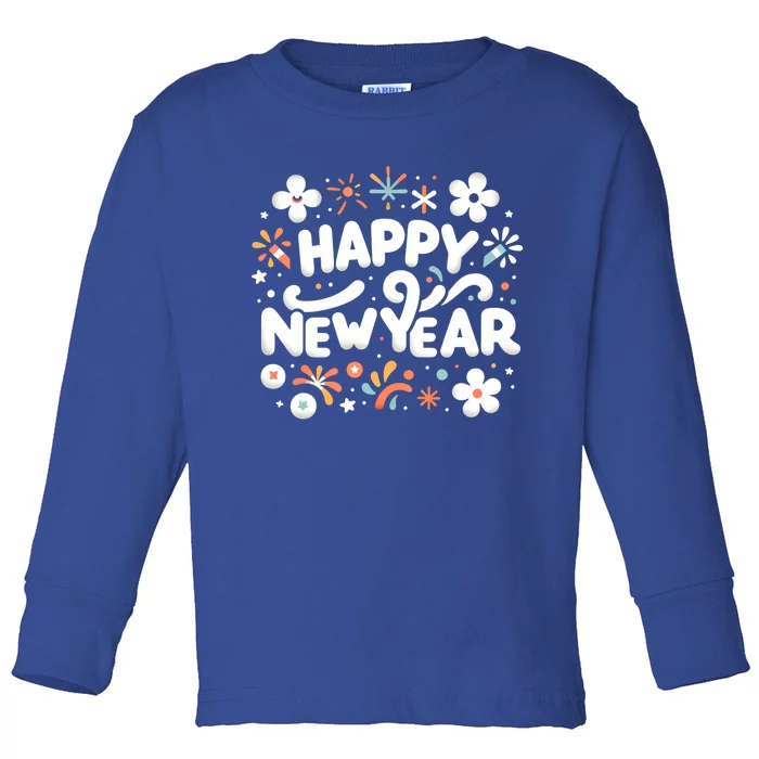 Happy New Year Friends Family Countdown Christmas Nye Party Funny Gift Toddler Long Sleeve Shirt