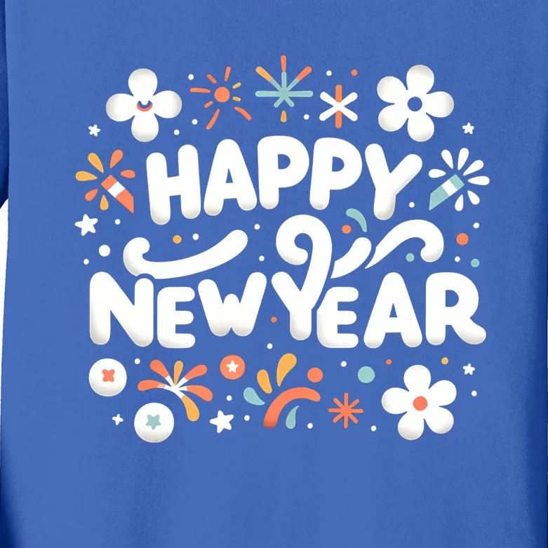 Happy New Year Friends Family Countdown Christmas Nye Party Funny Gift Kids Long Sleeve Shirt