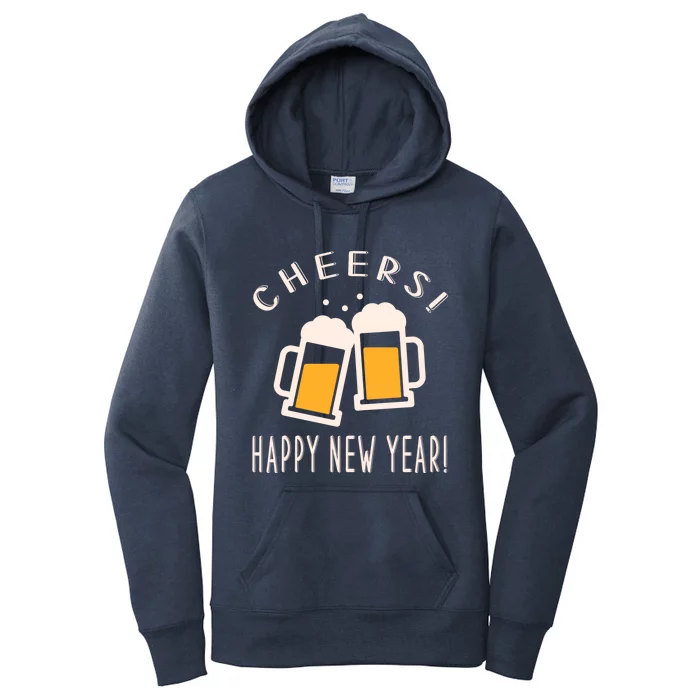 Happy New Year Beer Mug Graphic New Year's Eve Party Gift Women's Pullover Hoodie