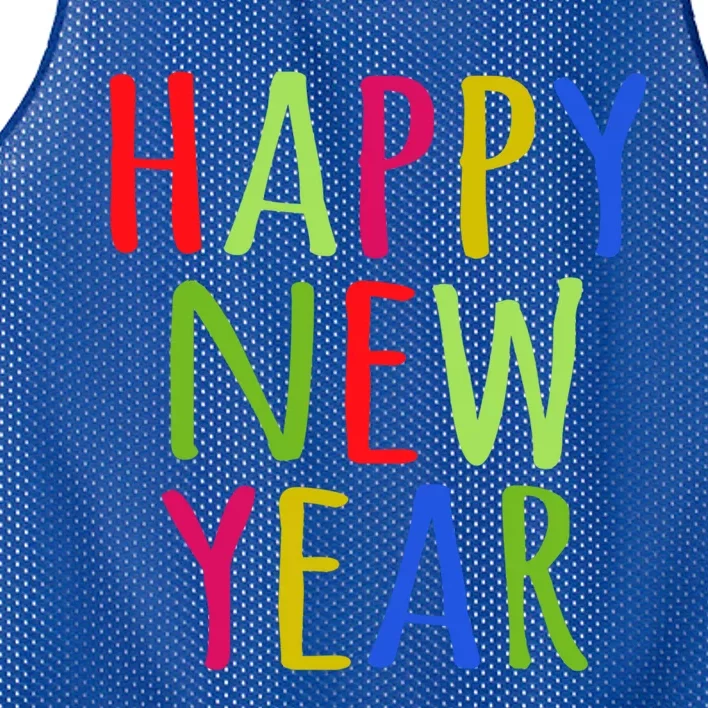 Happy New Year New Years Eve Party Gift Mesh Reversible Basketball Jersey Tank