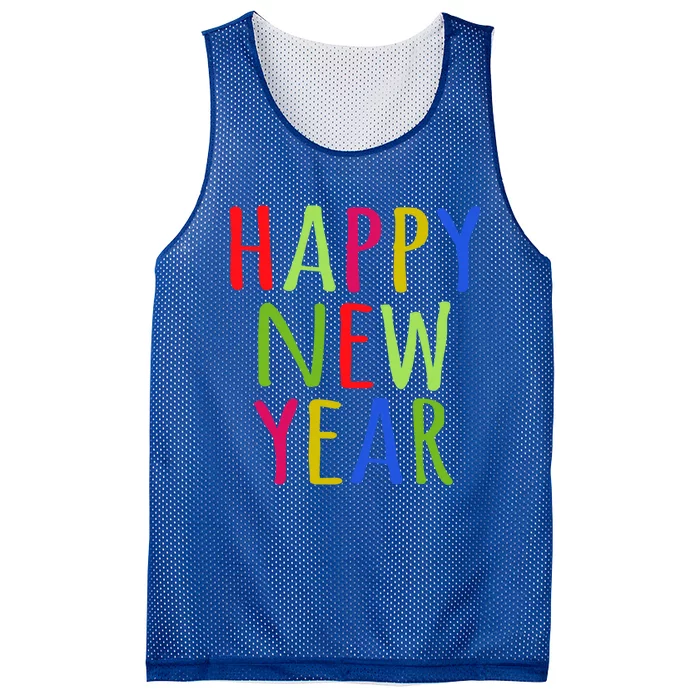 Happy New Year New Years Eve Party Gift Mesh Reversible Basketball Jersey Tank