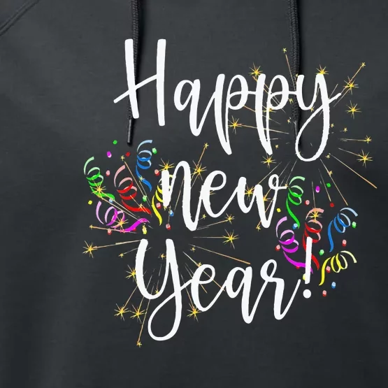 Happy New Year Day Eve Party Fireworks Confetti Costume Performance Fleece Hoodie