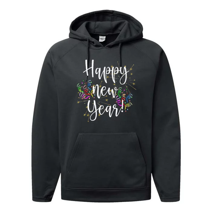 Happy New Year Day Eve Party Fireworks Confetti Costume Performance Fleece Hoodie