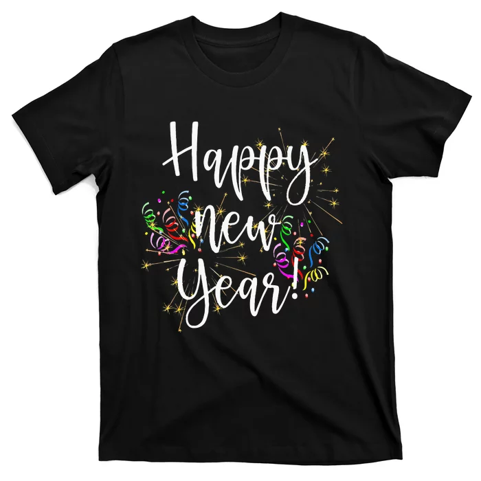 Happy New Year Day Eve Party Fireworks Confetti Costume T-Shirt