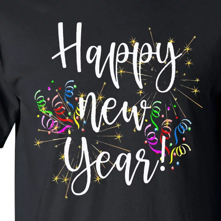 Happy New Year Day Eve Party Fireworks Confetti Costume Tall T-Shirt