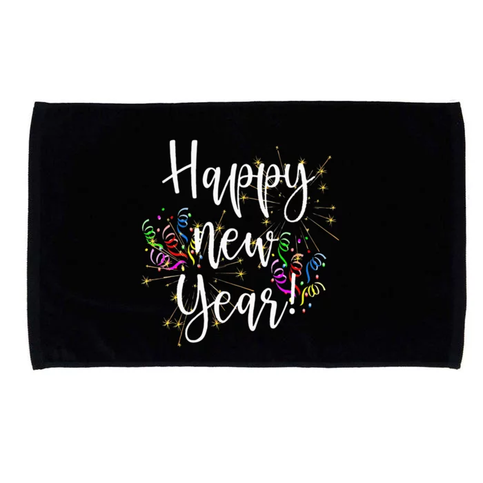 Happy New Year Day Eve Party Fireworks Confetti Costume Microfiber Hand Towel