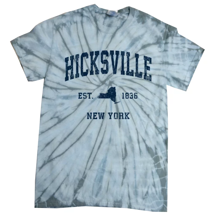 Hicksville New York Ny Vintage Athletic Tie-Dye T-Shirt