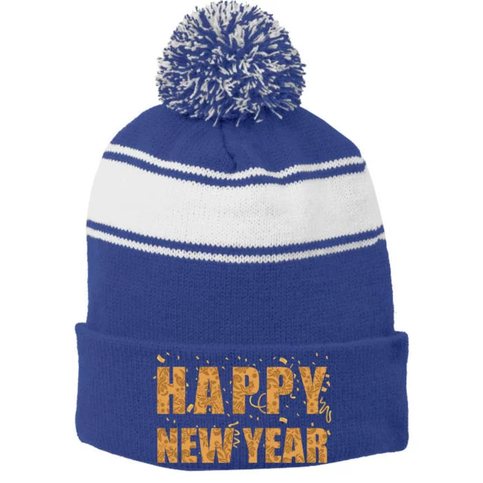 Happy New Year This Is My Year New YearS Eve Meaningful Gift Stripe Pom Pom Beanie