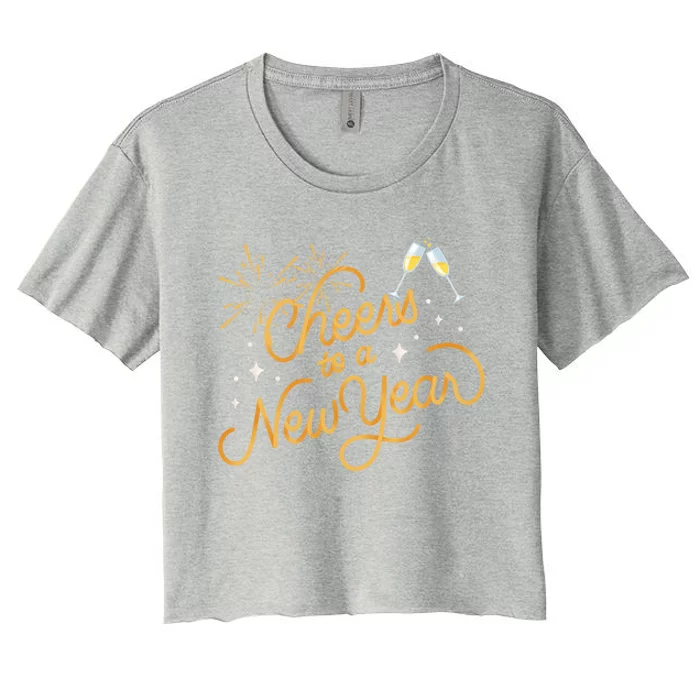 Happy New Years Eve Cheers To A New Year Gift Women's Crop Top Tee